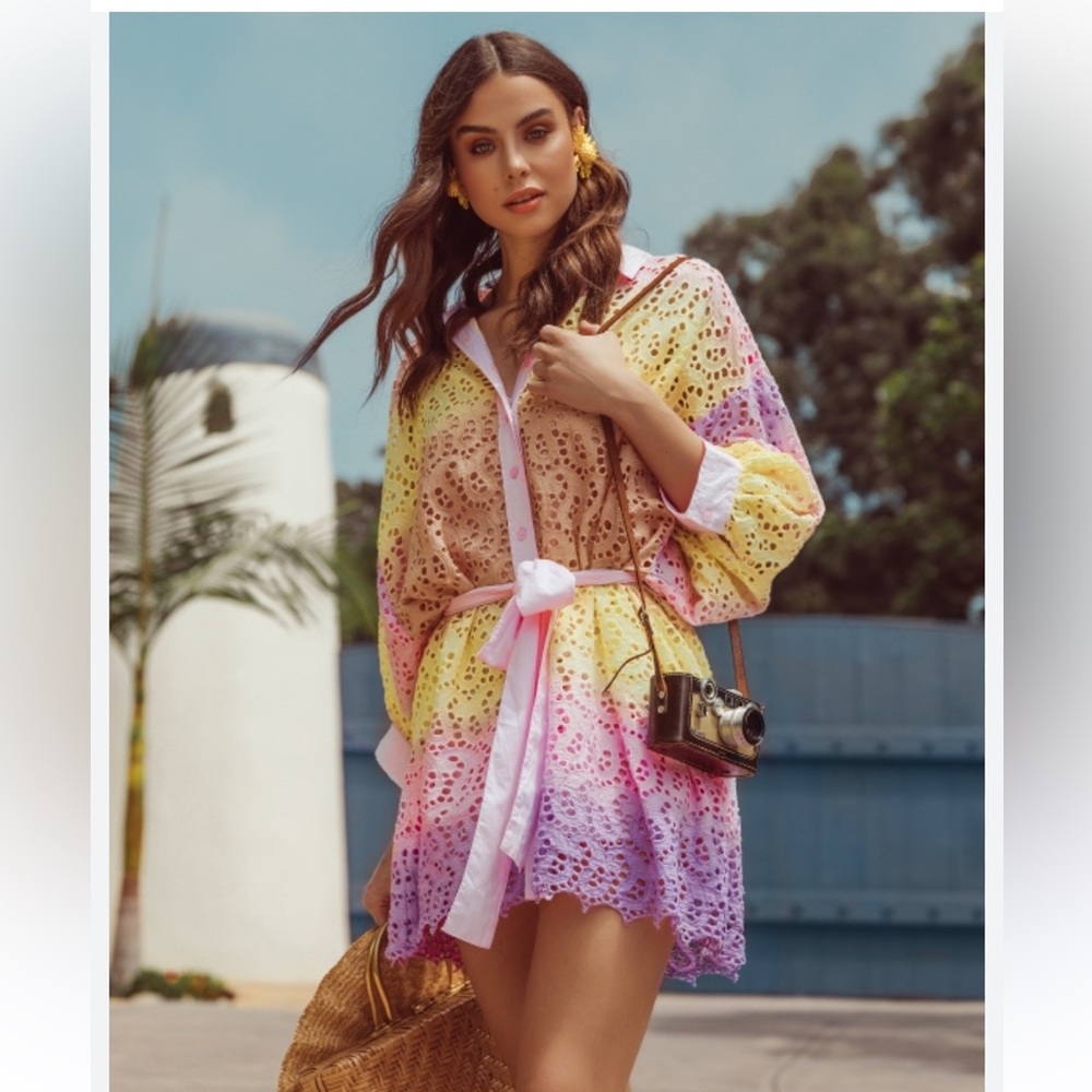 Sundress Ombré Shirt Dress with Belt